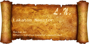 Lakatos Nesztor névjegykártya